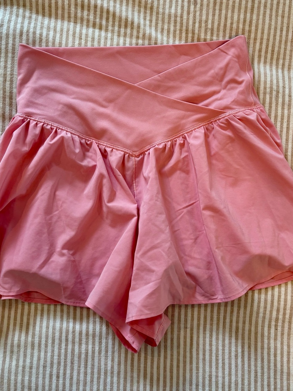 aerie Pink High-Waist Flared Lounge Shorts
